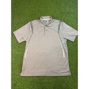 Ben Hogan Performance Polo Shirt Mens XL Gray Curved Stripes Stretch Golf Tennis